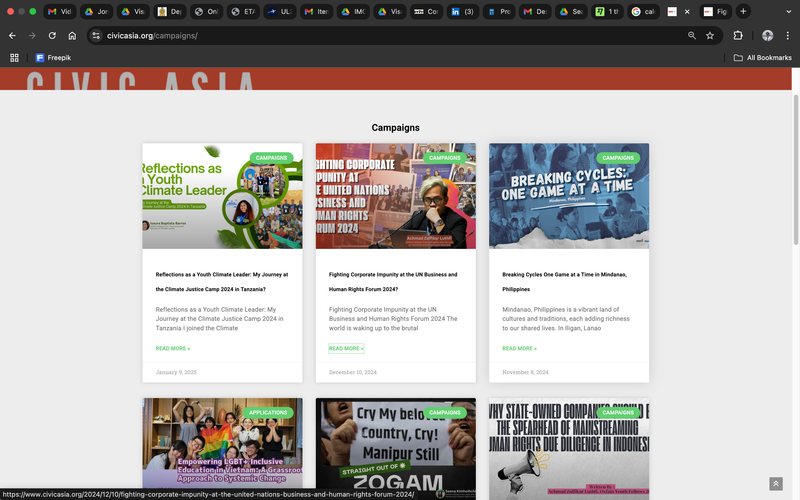 Social media content grid and publishing workflow screenshot